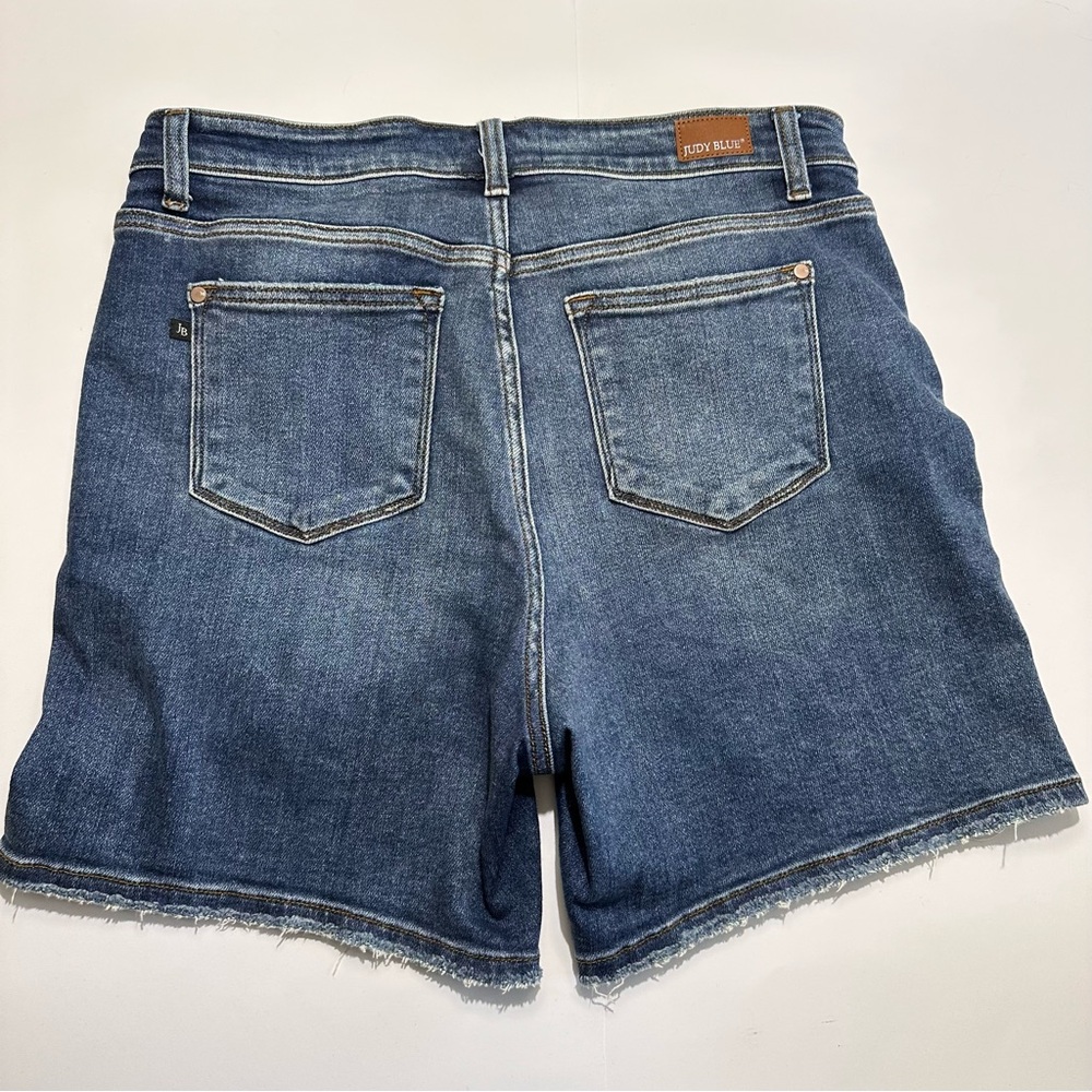 Judy Blue High Waist Mid Thigh Length Denim Shorts size XL - Picture 2 of 12